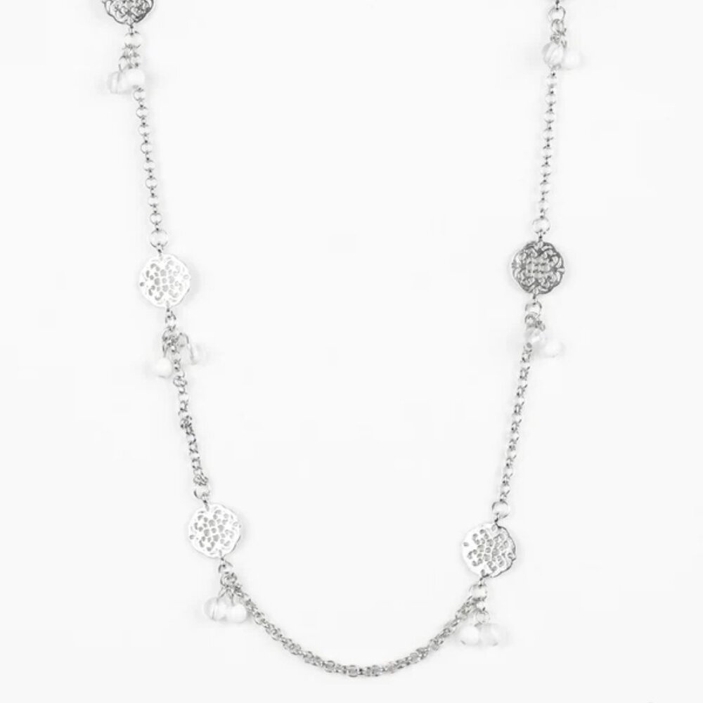 Paparazzi Color Boost White Necklace & Earrings Set